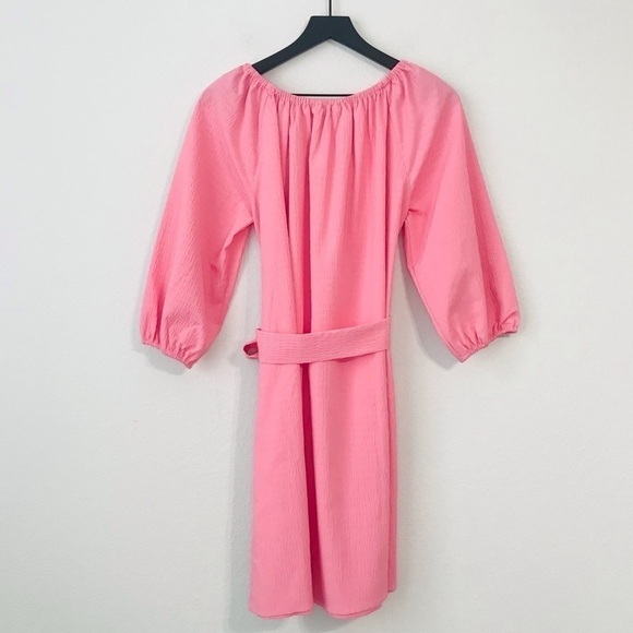 New! Elizabeth and James Bohemian Peasant Barbie Pink Gauzy Oversized Dress - Picture 4 of 12